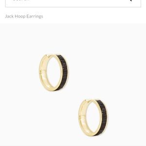 Kendra Scott Jack Hoop Earrings Gold with Black Spinel